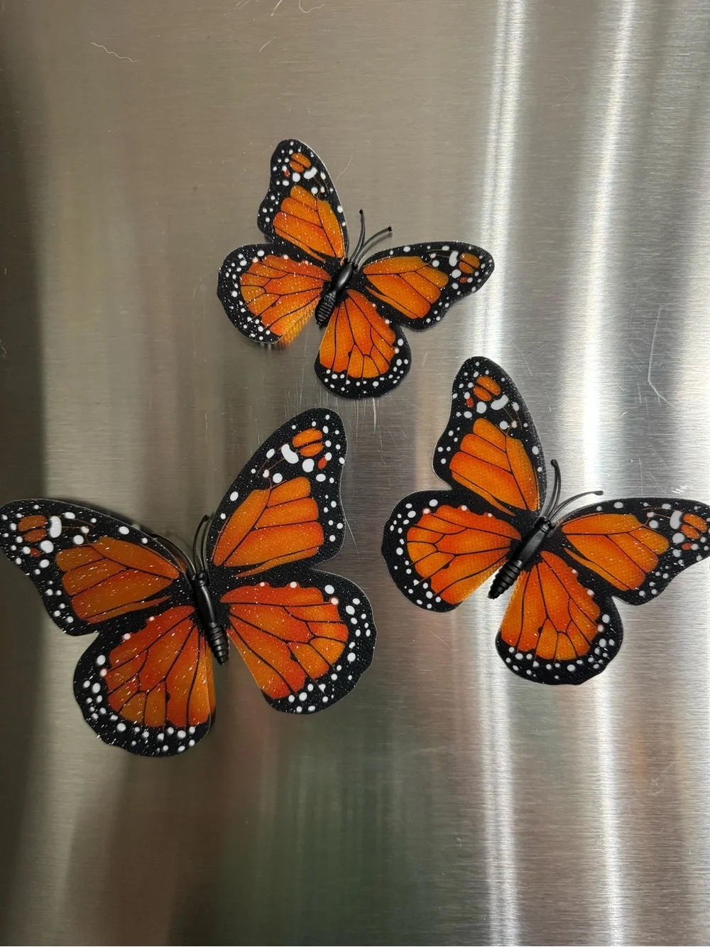 Set of 48 Monarch Orange Butterflys in various  sizes w/magnetic backs NIB